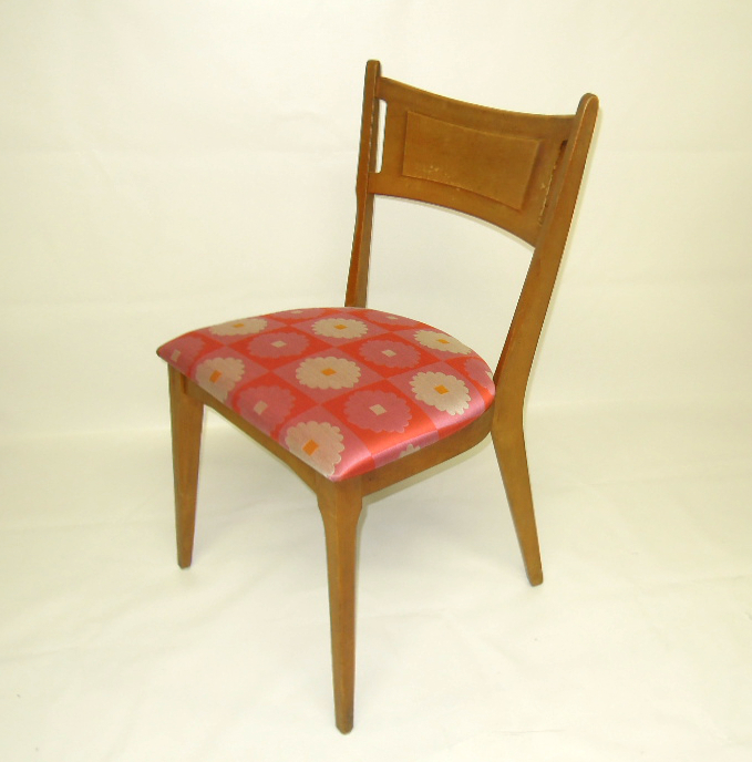 Reupholstered kitchen chair in Maharam fabric