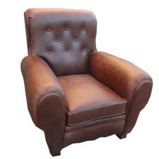 Art Deco Club Chair in Leather
