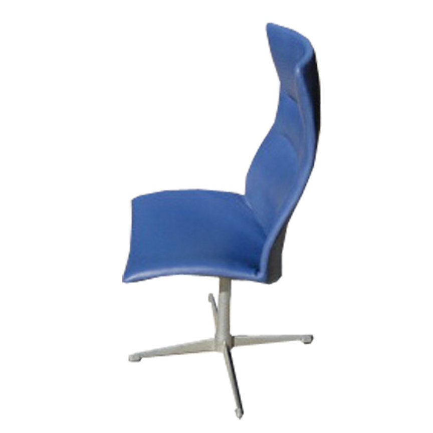 Swivel back chair by Arne Jacobson reupholstered in leather
