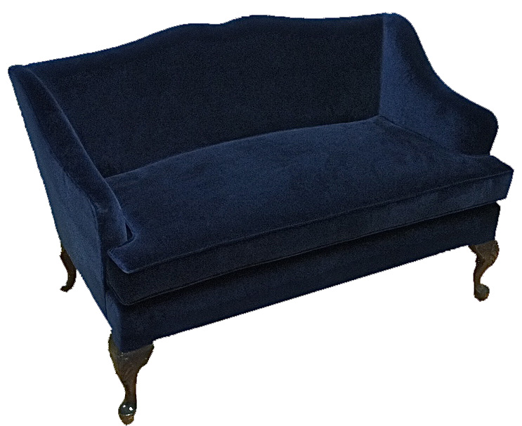 Traditional Antique Loveseat in Velvet
