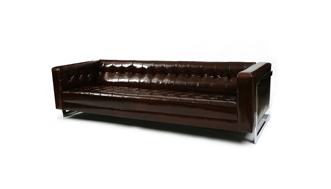 MOD Milo Baughman Tufted Leather Sofa