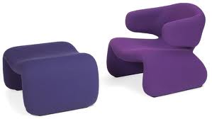 Djinn Chair & Ottoman in Purple