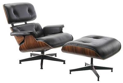 Eames Lounge Chair & Ottoman Reupholstered in Leather