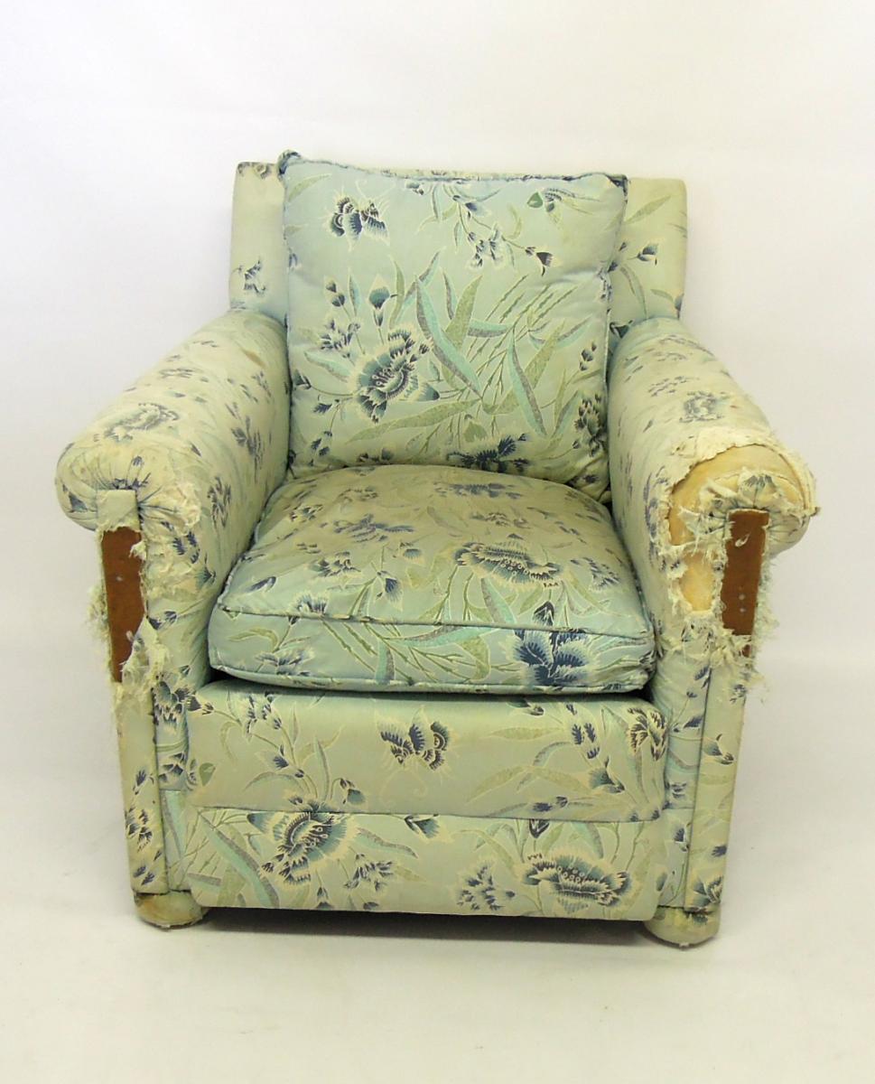 Floral Wing Chair Reupholstered