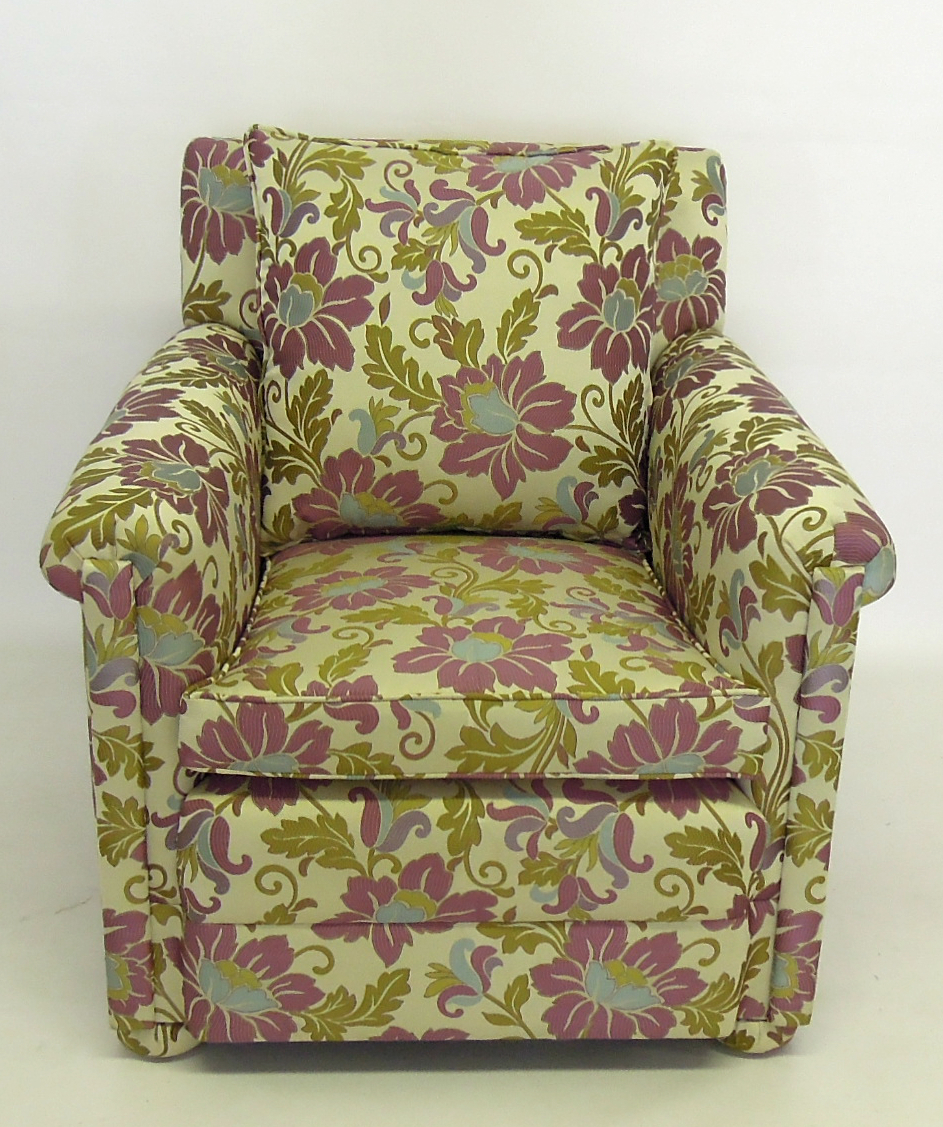 Floral Wing Chair Reupholstered
