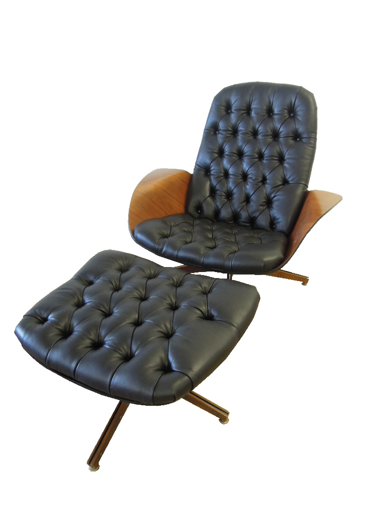 Plycraft Lounge Chair & Ottoman By George Mulhauser