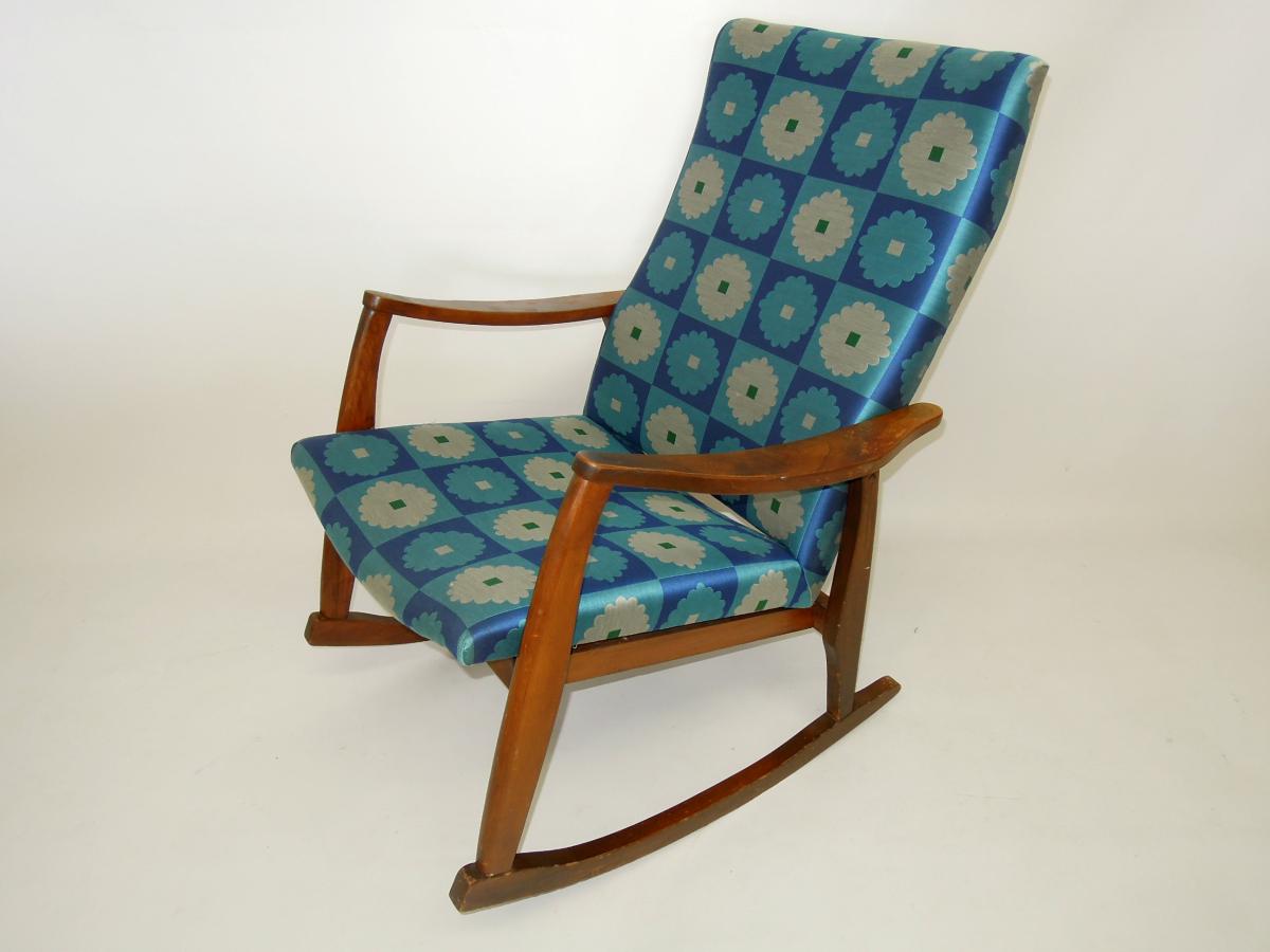 Rocking chair reupholstered i Maharam Mikado 003 from the Alexander Girdard collection 